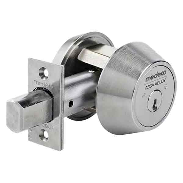 MEDECO:Comemrcial BiLevel Sgl. Deadbolt - 2-3/4" - Silver